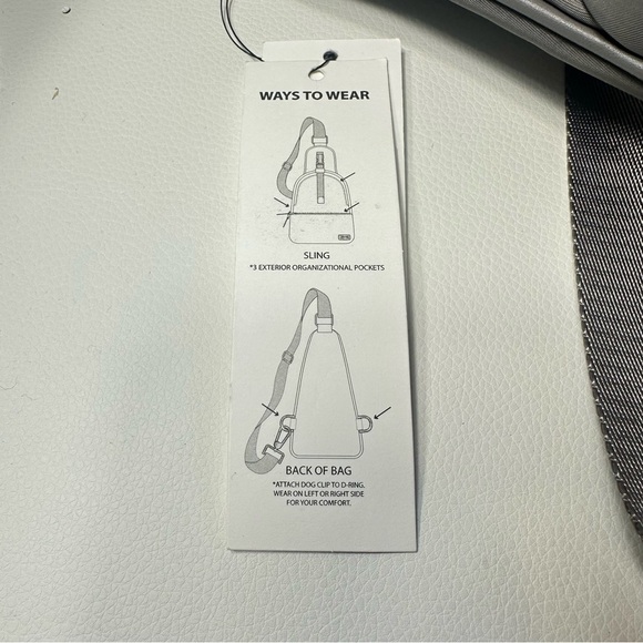 NEW CALVIN KLEIN JESSIE NYLON SLING BAG BACKPACK GREY - Picture 12 of 12